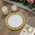 thumbnail image 5 of BalsaCircle 10 Round 7" White Disposable Salad Dinner Plastic Plates Gold Lace Trim Party Events Decorations, 5 of 8