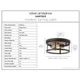 thumbnail image 5 of Luxury Farmhouse Ceiling Light, Medium Size: 5.75''H x 12.625''W, with Modern Farmhouse Style Elements, Antique Bronze Finish, UHP1523 from the Bankstown Collection by Urban Ambiance, 5 of 5