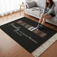thumbnail image 6 of Living Room Area Rug 4'x 6', Black Washable Large Carpet with Tassels, Farmhouse Country Vintage Wooden Grain Plaid Farmhouse Low-Profile Carpet Mat for Bedroom, Kitchen, Home Decor, 6 of 9