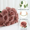 thumbnail image 4 of Artificial Rosa, 10 Uds., Ramo de Flores Abierto, Tallos de Rosas Sintéticas para Arreglo de Boda, Ramo de Novia, Centro de Mesa, Flores de Seda Sintética Falsa (Rosa Polvorienta), 4 of 7