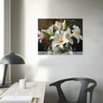 thumbnail image 4 of Nawypu White Flower Pictures Wall Decor Lily Floral Canvas Wall Art Zen Flower Painting Print Artwork Bathroom Bedroom Decor Frame, 4 of 5