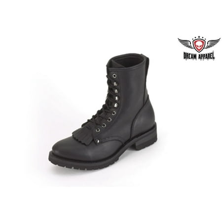 

Womens Biker Boots With Laces & Tassle In Front