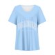 thumbnail image 4 of Blusas de Manga Corta para las Mujeres con Cuello en V Impreso Suéter Casual Top, Blusas para las Mujeres Casual, 4 of 4