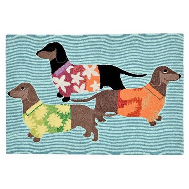 TransOceanImports FTP34158344 Frontporch Tropical Hounds Multi Rugs 30 x 48 in.