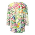 thumbnail image 5 of Drses Casual Tops for Women,Blouses for Women 2024 Women's 3/4 Length Sleeve Tops Casual Printed T-Shirts Round Neck Cute Tunic Tops, 5 of 5