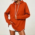 thumbnail image 2 of POTETI Womens Hoodies Pullover Casual Long Sleeve Hooded Sweatshirts Solid Color Drawstrings Tops, 2 of 6