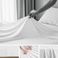 thumbnail image 6 of Purity Home 4-Piece 100% Cotton Percale Bedsheet Set, Full Arctic White – 400 Thread Count, Cool & Crisp, Breathable, Deep Pocket, 6 of 14