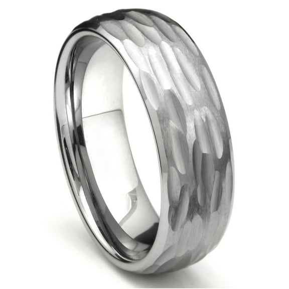 Titanium Kay Tungsten Carbide Hammer Finish Dome Comfort Fit Mens Wedding Band Ring Sz 10.0