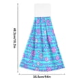 thumbnail image 2 of Haosy 2 Pack Kitchen Wash Cloths with Hanging Loops Absorbent Absorbent Quick Drying Hand Towels, Blue Stripes with Cute Flowers, 2 of 7