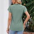thumbnail image 5 of SELONE Peplum Tops for Women Ruffle Short Sleeve Tops Blouses Regular Fit T Shirts Pullover Tops Tees Tops Solid T-Shirts V Neck Tops Blouses T Shirts Easy Care Soft Breathable Pullover Tops Green M, 5 of 5