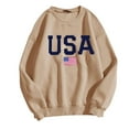 thumbnail image 3 of Hessimy Womens Casual Long Sleeve Graphic Tee Shirts Crew Neck Sweatshirts Pullover Tops for Women(Khaki,XXL), 3 of 4
