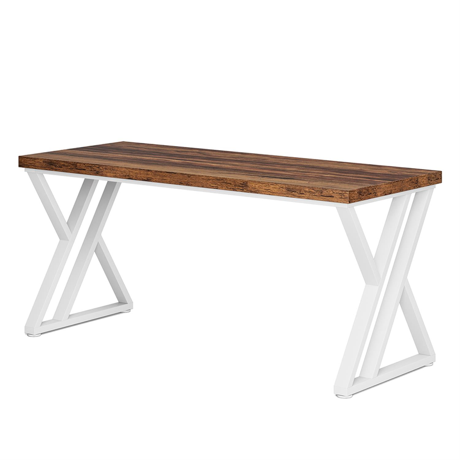 Demi Bonn 55" Heavy-Duty Computer Desk, Gaming Desk, Simple Work Desk for Home Office, Study, Living Room, Walnut