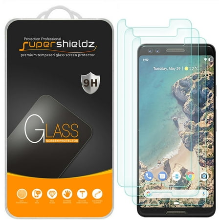 [3-Pack] Supershieldz for Google (Pixel 3) Tempered Glass Screen Protector, Anti-Scratch, Anti-Fingerprint, Bubble (Best Tempered Glass For Google Pixel)