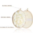thumbnail image 3 of Puf de baño y ducha, puf de malla, bola de ducha, 6 unidades, color beige, 3 of 7