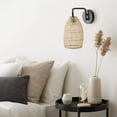 thumbnail image 4 of Bouclair Natural Hemp Rope & Black Metal Wall Sconce 11.5 X 6.75 in (29 X 17 cm), 4 of 8