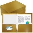 thumbnail image 1 of Carpeta Yeaqee de papel laminado brillante con letras doradas, paquete de 100 unidades, 1 of 5