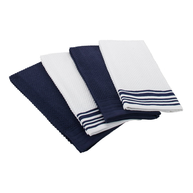 Real Living Navy Blue Dish Cloths, 4-Pack