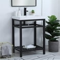 thumbnail image 2 of Pemberly Row 24" Single Resin Top Metal Bathroom Vanity in Black, 2 of 14