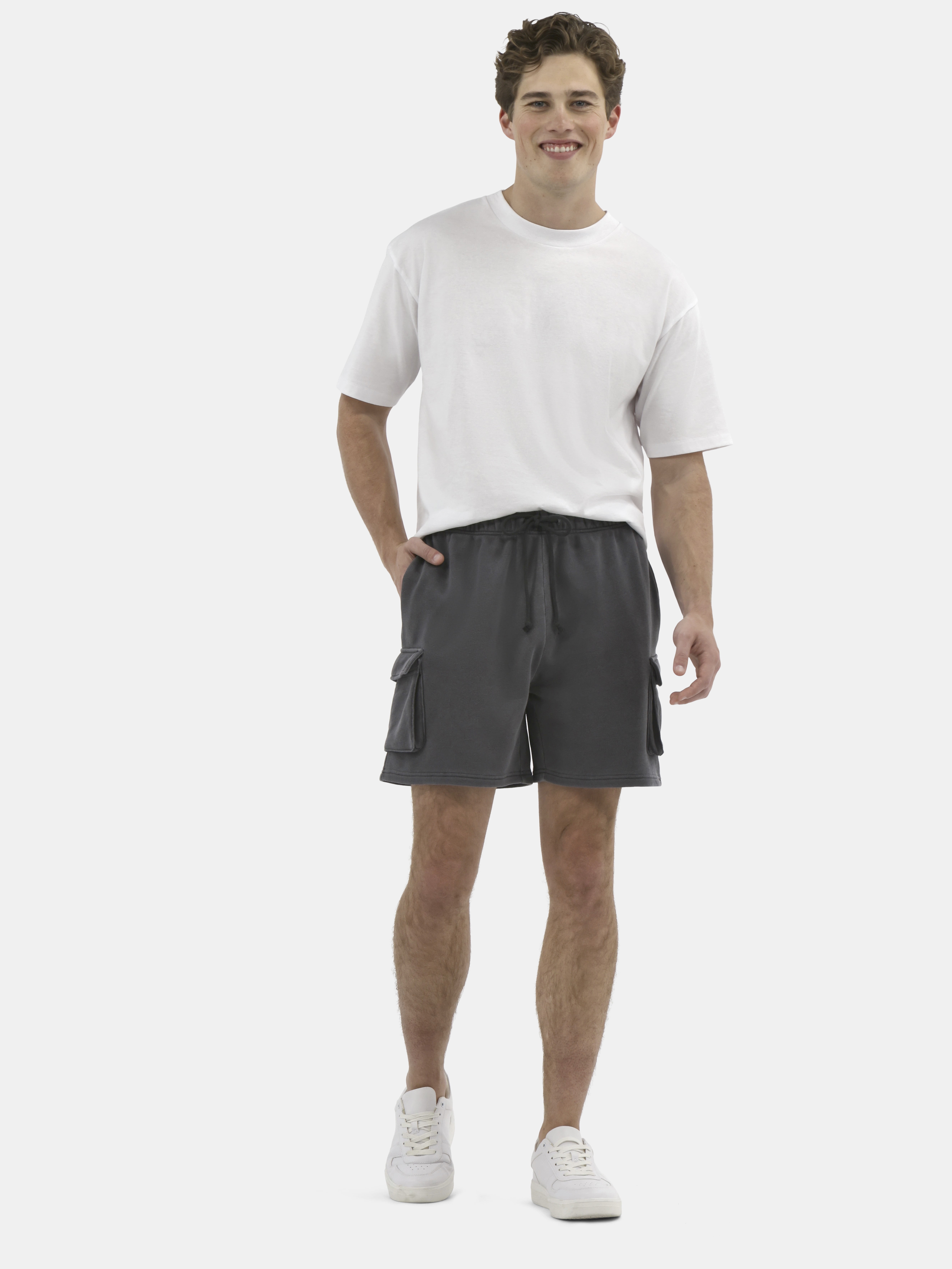 No Boundaries All Gender Soft Fleece Utility Cargo Shorts, Men's Sizes XS-5XL