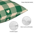 thumbnail image 5 of YFYANG Square Decorative Throw Pillow Case (Without Pillow Insert), Green Love Plaid Bedroom Sofa Car Cushion Cover, 12"x12", 5 of 9