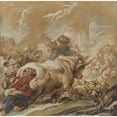 thumbnail image 3 of Jean-Baptiste Deshays 12x12 Black Modern Framed Museum Art Print Titled - Herdsmen Driving Cattle Across a Stream (C. 1760), 3 of 5