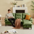 thumbnail image 4 of Pingliang Home Sectional Sofa with Storage Ottoman, 3 Seat L Shaped Chenille Couch Sofa for Living Room Apartment Office Home Small Space, 4 of 10
