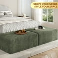 thumbnail image 3 of Large Oversized Ottoman Bench for Living Room, Extra Seating & Coffee Table for Sofa, Plush Corduroy Pouf Footrest, No Assembly Needed, Rectangle Floor Ottoman, (Sage Green), 3 of 11