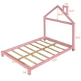 thumbnail image 7 of Gewnee Solid Wood Full Size Platform Bed Frame with House Shaped Headboard for Kids Bedroom,Pink, 7 of 7