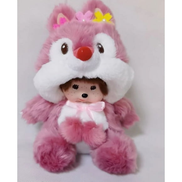 Cartoon Monchhichi Cherry mouse with grey nose Plush Doll Kawaii Soft Plush Doll Toy For Children 20cm Christmas Holiday Birthday Gift Best Gift Home Car Decoration
