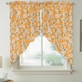 thumbnail image 2 of Spring Botanical Swag Valances for Windows 2 Pack, Kitchen Window Curtains 36 Inch Length, Watercolor Floral Flowers Botanical Yellow Privacy Swag Curtains for Living Room/Bathroom 36"x36", 2 of 8