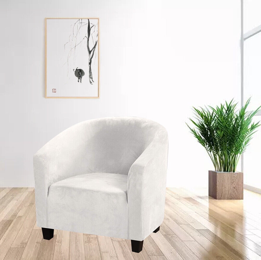 TOPCHANCES Tub Chair Covers for Armchairs, Tub Sofa Slipcover, Polyester Club Chair Slipcover, Stretch Armchair Slipcover for Dining Living Room Office Reception, Beige, 1 Pack