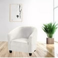 thumbnail image 7 of TOPCHANCES Tub Chair Covers for Armchairs, Tub Sofa Slipcover, Polyester Club Chair Slipcover, Stretch Armchair Slipcover for Dining Living Room Office Reception, Beige, 1 Pack, 7 of 7