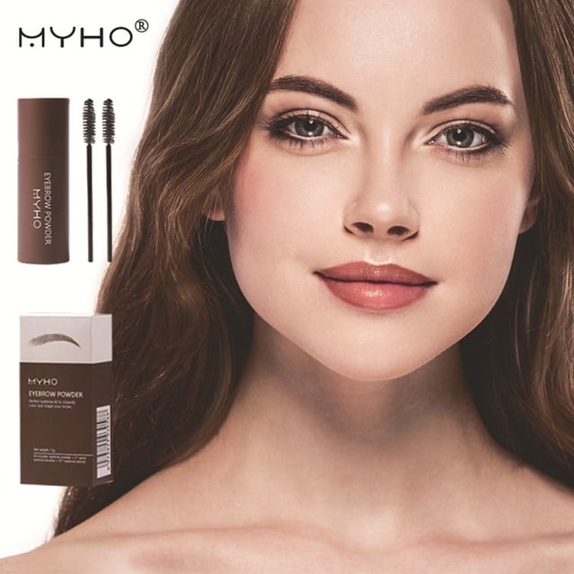 XWSHYW Polvo Barra de Polvo para Cejas con 2 Pinceles para Cejas, Juego de Herramientas de Maquillaje En Barra de Polvo de Sombra Duradera