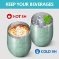 thumbnail image 4 of Floral 12oz Stainless Steel Insulated Wine Tumbler with Lid and Straw – Double Wall Vacuum Mug for Hot & Cold Drinks, 304 Steel Interior, Sweat-Free Design,Thanksgiving,Christmas, Spring,Flower, 4 of 5