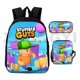 thumbnail image 1 of 17-inch student backpack set 3D digital printing backpack three-piece set, 1 of 1