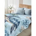 thumbnail image 4 of Coastal Full Size Flat Sheet, Wrinkleproof & Fadeproof Cooling Flat Bed Sheet Only, Sea Turtle Summer Beach Nautical Coral Breathable Soft Bedding Top Sheets 81 x 96 Inches, 4 of 8