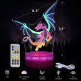 thumbnail image 5 of 3D Rock and Roll Musician Dinosaur Night Light for Boys, Three-Color Changing, Remote & Smart Touch Control, T-Rex Decor Table and Night Stand Lamp, B, 5 of 5