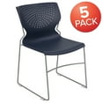 thumbnail image 2 of BizChair HERCULES Series 5 Pack 661 lb. Capacity Navy Full Back Stack Chair with Gray Powder Coated Frame, 2 of 13