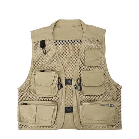 Yammee Men s Mesh Fishing Vest Multi-Pockets Quick-Dry Breathable Waistcoat for Outdoor Hunting Travels Sports Mesh for Jacket