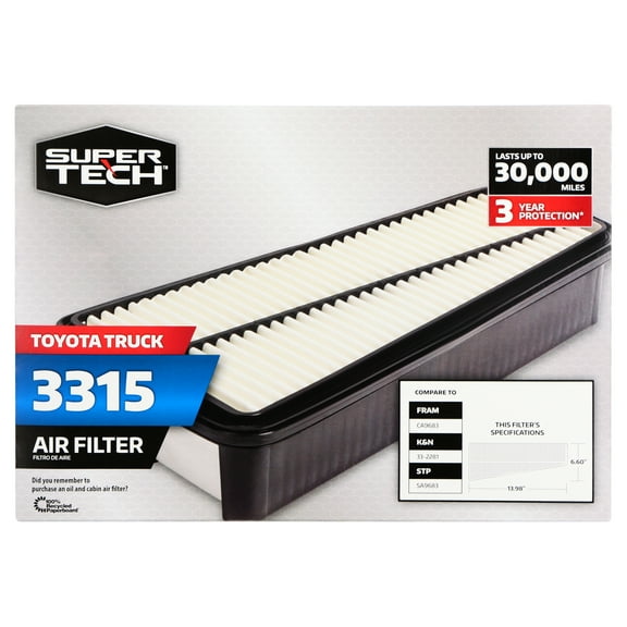 Super Tech 3315 Engine Air Filter, Replacement Filter for Toyota or Toyota Truck