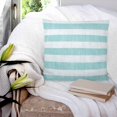 thumbnail image 3 of Pillow Covers 18x18 Set of 2, Aqua Striped Throw Pillow Covers Decorative Couch Cushion Cover, Rustic Farmhouse Stripes Microfiber Soft Square Pillowcases for Bedroom Living Room Sofa, 3 of 7