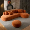 thumbnail image 5 of Kevinplus 134.6" Modern Couch Oversized L-Shaped Sectional Sofa with Ottoman, Orange, 5 of 15