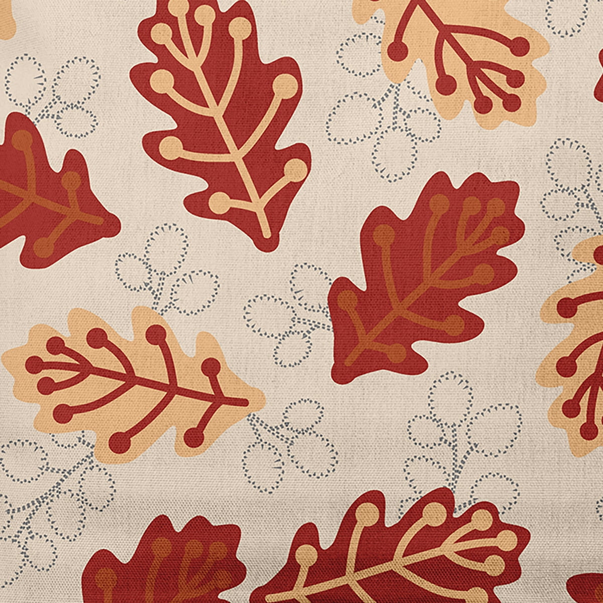 Simply Daisy 16" x 16" Retro Leaves Decorative Throw Pillow, Maple Red