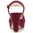thumbnail image 3 of BLISSFUL STEP Women's Strap Platform Chunky Heel Slingback Sandals, 3 of 7
