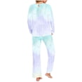 thumbnail image 4 of UAMVSH Womens Pajama Sets Trendy Spring Fall Long Sleeve Lounge Set Two Piece Soft Pjs Sleepwear, 4 of 6