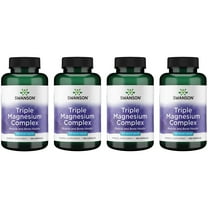 Swanson Triple Magnesium Complex - Mineral Supplement - Natural Support - Featuring Citrate, Oxide & Aspartate - (100 Capsules, 400mg Each, ) (4 Pack)