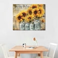 thumbnail image 3 of Nawypu Rustic Sunflower Gift Canvas Wall Art Vintage Floral Butterfly Inspirational Painting Wall Decor Framed Posters Home for Living Room Bedroom Bathroom Decoration, 3 of 5