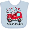 thumbnail image 3 of Inktastic It's My 1st Valentine's Day Fire Truck Boys or Girls Baby Bib, 3 of 4
