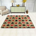 thumbnail image 2 of SKYSONIC 36x24in Retro Vintage Poker Card Area Rug, Playing Card Suits Non-Slip Floor Carpet for Indoor Living Dining Room Bedroom, 2 of 7