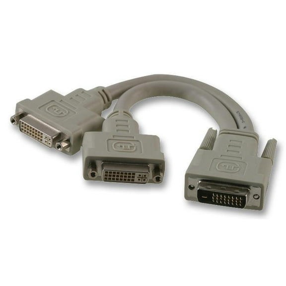 PRO SIGNAL - DVI-D Male to 2x DVI Female Lead, 115mm Grey